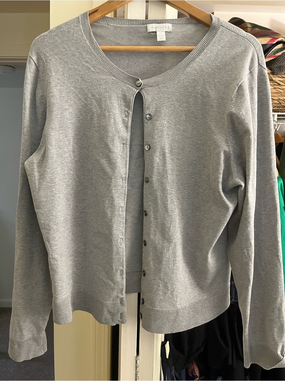 Silk blend Light Gray Knit Cardigan